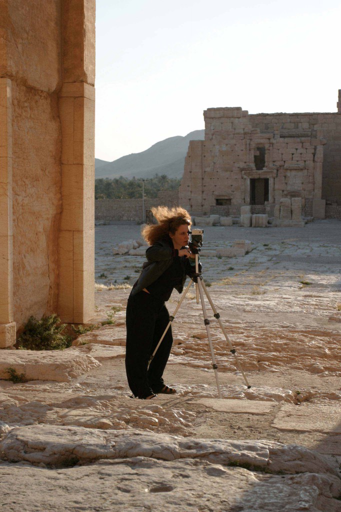 Manuela Morgaine en tournage